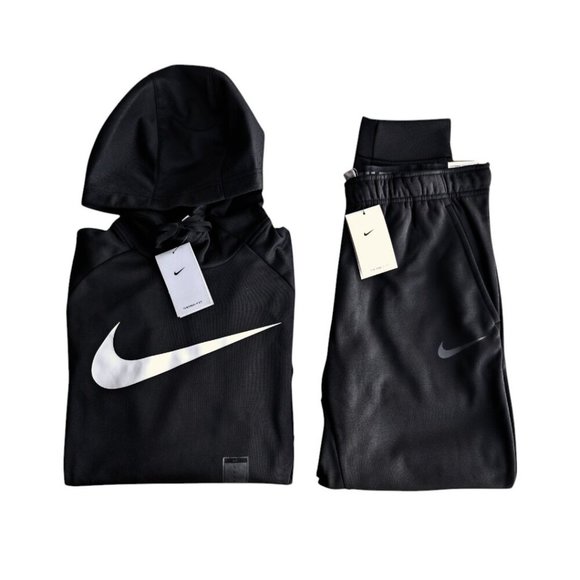 Nike Big Swoosh 2 Piece Men's Sweatsuit Therma-Fit Matching Outfit Tracksuit NWT - Picture 2 of 11